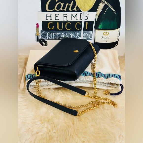 TORY BURCH Crossbody Bag w/Gold Plated Hardware 8 Card Slot Like New - Picture 6 of 11